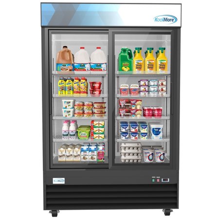 KOOLMORE 53"Commercial Glass 2 Door Display Refrigerator Merchandiser-Upright  Beverage Cooler w/LED Lighting MDR-2D-GSLD